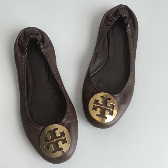 Tory Burch Shoes - Tory Burch brown leather Reva flats size 7.5 M